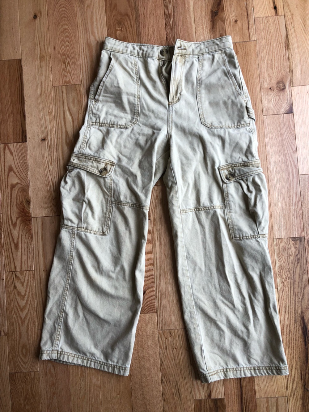 BDG Khaki Wide-Leg Cargo Pants